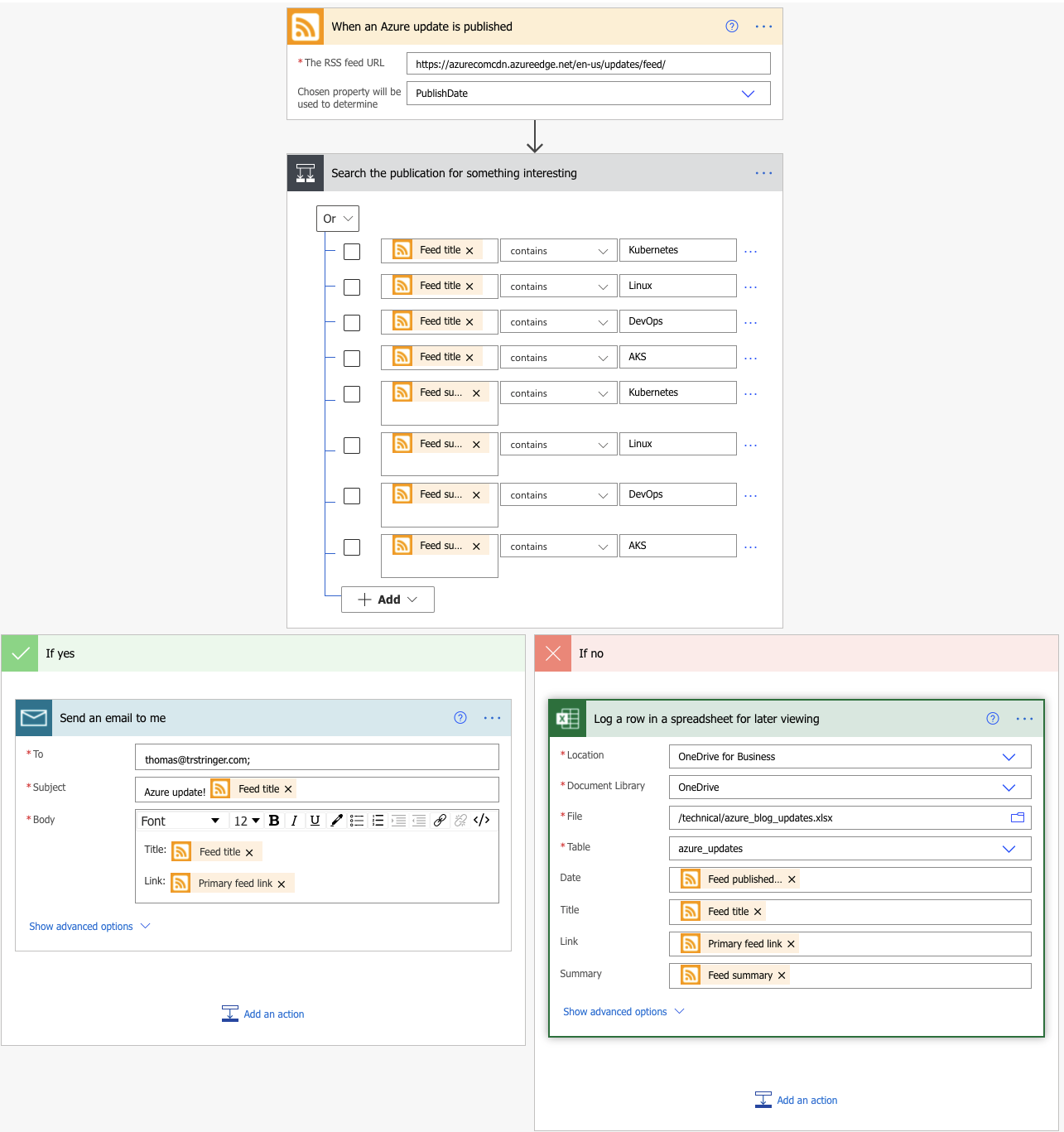 Notify on Azure updates