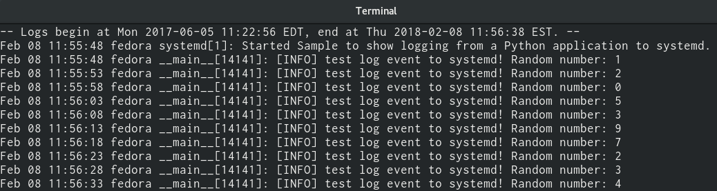 Python and systemd logging output